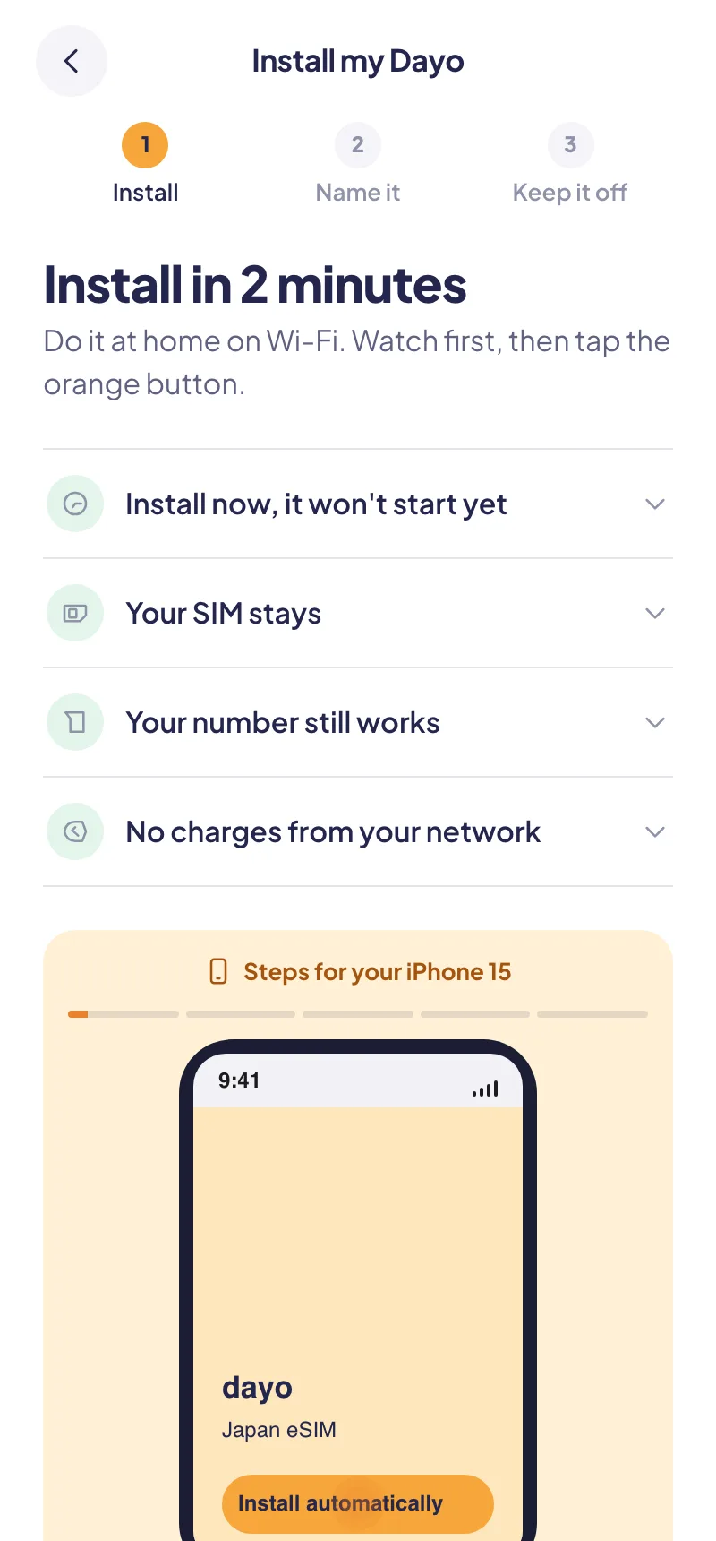 Install guide with steps for your exact iPhone